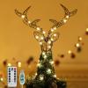 Roylvan Christmas Tree Topper with 8 Lighting Modes, Reindeer Tree Topper Light with 30 LEDs USB Powered Xmas Treetop Warm Light Tree Decoration Indoor Outdoor Home Decor, 3.3FT Cable view 1