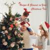 Roylvan Christmas Tree Topper with 8 Lighting Modes, Reindeer Tree Topper Light with 30 LEDs USB Powered Xmas Treetop Warm Light Tree Decoration Indoor Outdoor Home Decor, 3.3FT Cable view 2