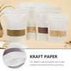 Hemoton 50pcs Kraft Paper Stand-up Dried Food Bags Window Resealable Food Packaging for Nuts Snacks and Tea Self-sealing Pouches for Home and Camping Use view 2
