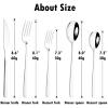BRIIEC 40-Piece Silverware 304 Stainless Steel Flatware Set Mirror Polished Cutlery Set Korean Style Handle Gift Present for Wedding Housewarming Service for 8 - Blue view 3