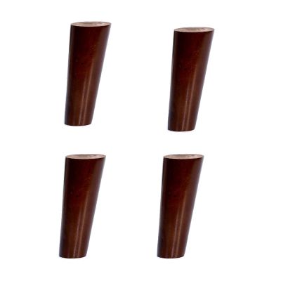 LUOFDCLDDD Furniture Legs4 Pieces of Eucalyptusniture Legs,Oblique Tapered Sofa Legs,Table Legs,Suitable for Dresser,Coffee Table,End Table,Walnut Color,With Mounting Plate,Screw Protection Pad/25Cm/