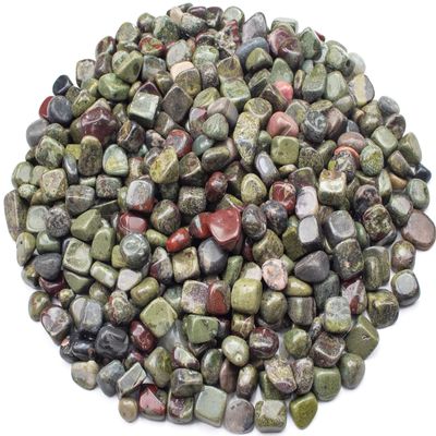 Crocon 1LB Dragon Bloodstone Tumbled Stones and Crystals bulk 2000+ Carats Natural Crystal Kit for Reiki Healing Crystals Polished Tumble Stones Chakra Reiki Balancing Gift Home Decor DIY Crafts