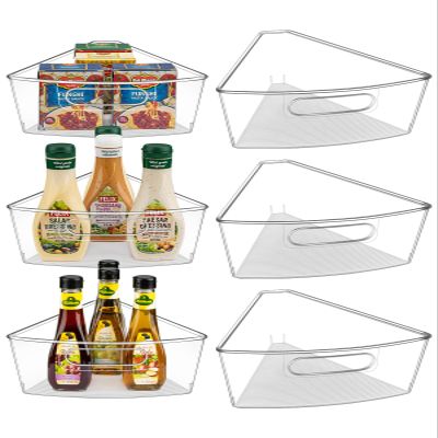 JEISSLIA Lazy Susan Cabinet Organizer Bins for 26"/ 28"/ 32" Diameter Corner Organizer, Plastic Cabinet Storage Bin, 1/8 Wedge - Food Safe, BPA Free, with Non-Slip Pads (for 28" Diameter, 6 Pack)