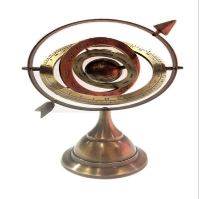 Antique Armillary Sphere Arrow Globe Brown Metal Base Office Decorative, Vintage Zodiac Armillary Brass Sphere Globe Pirate's Antique Ship Decor by Nautical Export India