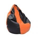 Bean Bag Cover Recliner Bean Bag Cover Organizing Storage Water Resistant Furniture for Kids and Adults Color Black & Orange Size XXXL ( 46 X 28 ) Inches