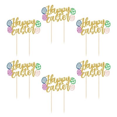 TOYANDONA 6pcs Easter Cake Decorations Dessert Toppers for Easter Day Fun Party Cake Decor Great Photography Props for Memorable Celebrations