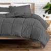 Devi Bedding 600 TC 100% Egyptian Cotton Coziest 11-Piece Bed-in-a-Bag Comforter Includes Duvet Cover, Bed Skirt, Bed Runner, Boby Pillow Cover, 14" Deep Pocket Solid Gray Twin Size view 1