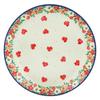 Polmedia Polish Pottery Dinner Plate UNIKAT - Rosey Starburst Poppy Pattern Handmade in Boleslawiec Poland by Ceramika Artystyczna + Certificate of Authenticity view 1