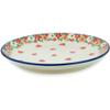 Polmedia Polish Pottery Dinner Plate UNIKAT - Rosey Starburst Poppy Pattern Handmade in Boleslawiec Poland by Ceramika Artystyczna + Certificate of Authenticity view 2