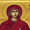 Saint Anastasia icon, Handmade Greek Orthodox icon of St Anastasia of Sirmium, Byzantine Art wall Hanging icon Wood Plaque, Religious Gift 7x10cm view 3