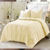 Devi Bedding 600 TC 100% Egyptian Cotton Coziest 11-Piece Bed-in-a-Bag Comforter Includes Duvet Cover, Bed Skirt, Bed Runner, Boby Pillow Cover, 30" Deep Pocket Solid Ivory Full XL Size view 1