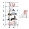 BNSPLY 6 Tier Corner Wire Shelving Unit, Adjustable Metal Storage Rack, Mobile Corner Wire Shelves for Kitchen, Laundry, Bathroom, Pantry, Closet Organization (26.7" D x 26.7" W x 71" H, Chrome) view 1