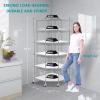 BNSPLY 6 Tier Corner Wire Shelving Unit, Adjustable Metal Storage Rack, Mobile Corner Wire Shelves for Kitchen, Laundry, Bathroom, Pantry, Closet Organization (26.7" D x 26.7" W x 71" H, Chrome) view 2