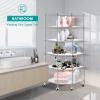 BNSPLY 6 Tier Corner Wire Shelving Unit, Adjustable Metal Storage Rack, Mobile Corner Wire Shelves for Kitchen, Laundry, Bathroom, Pantry, Closet Organization (26.7" D x 26.7" W x 71" H, Chrome) view 4