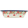 Polmedia Polish Pottery Rectangular Baker UNIKAT - Rosey Starburst Poppy Pattern Handmade in Boleslawiec Poland by Ceramika Artystyczna + Certificate of Authenticity view 3