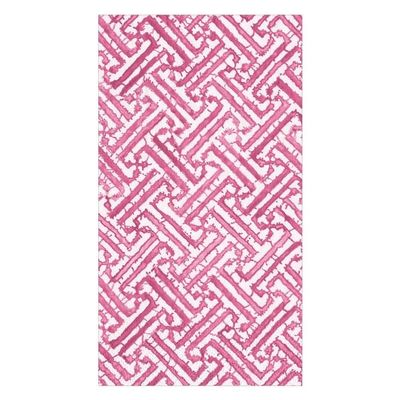 Caspari Fretwork Paper Guest Towel Napkins in Fuchsia, Two Packs of 15