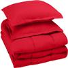 Devi Bedding 600 TC 100% Egyptian Cotton Coziest 11-Piece Bed-in-a-Bag Comforter Includes Duvet Cover, Bed Skirt, Bed Runner, Boby Pillow Cover, 30" Deep Pocket Solid Red Full Size view 1