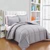 Devi Bedding 600 TC 100% Egyptian Cotton Coziest 11-Piece Bed-in-a-Bag Comforter Includes Duvet Cover, Bed Skirt, Bed Runner, Boby Pillow Cover, 14" Deep Pocket Solid Silver Twin Size view 1