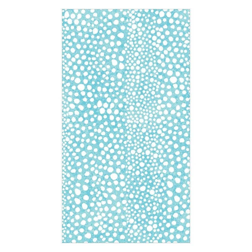 Caspari Pebble Paper Linen Guest Towels Napkins in Seafoam, Two Packs of 12