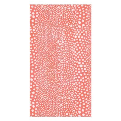 Caspari Pebble Paper Linen Guest Towels Napkins in Coral, 12 Per Package