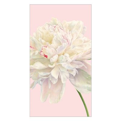 Caspari Duchess Peonies Paper Guest Towel Napkins in Blush, Two Packs of 15