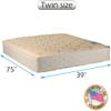 DS Solutions USA Chiro Premier Gentle Firm Twin 2-Sided Mattress Only with Mattress Cover Protector (Beige) - Orthopedic, Innerspring Coils, Long Lasting Comfort, Quilted Fabric Cover view 2