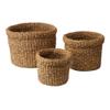 MY SWANKY HOME Set of 3 Woven Sea Grass Storage Baskets Round 14 12 10 in Natural Spa Towel view 1