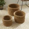MY SWANKY HOME Set of 3 Woven Sea Grass Storage Baskets Round 14 12 10 in Natural Spa Towel view 3