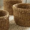 MY SWANKY HOME Set of 3 Woven Sea Grass Storage Baskets Round 14 12 10 in Natural Spa Towel view 4