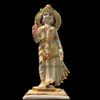 KARIGAROFFICIAL Radha Krishna Statue, Hindu Divine Couple Handpainted Murti, Large 12 inches White Marble Gold Leaf Work Religious Idol, Home Temple Decoration Wedding Housewarming Sculpture view 4