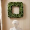MY SWANKY HOME Square 16in English Boxwood Wreath Topiary Greenery Natural Classic Hanging Door view 2