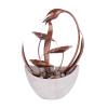Alpine Corporation ZEN918 Indoor Tabletop Multi-Tiered Metal Falling Leaves Water Fountain with Stone-Filled Base, 15" view 2