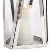 MY SWANKY HOME Elegant Tall Faceted Silver Nautical Candle Lantern Chrome Outdoor Safe Handle view 4