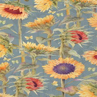 IHR Ideal Home Range Dinner Napkins Disposable 3-Ply Paper Hand Towels, 8.5" x 4.5", Sunflowers, 16-Count