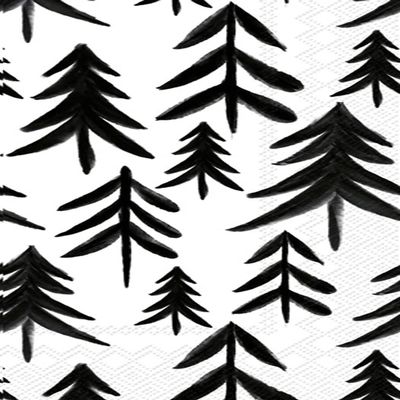 Boston International IHR 3-Ply Guest Towel Buffet Winter Holiday Christmas Paper Napkins, 16-Count, Trees Pattern