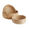 MY SWANKY HOME Set of 3 Natural Cane Rattan Decorative Bowl Low Baskets Round Nesting Coiled view 1