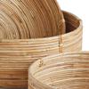 MY SWANKY HOME Set of 3 Natural Cane Rattan Decorative Bowl Low Baskets Round Nesting Coiled view 3