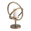 Contemporary Brass Bronze Entwined Rings Pillar Candle Holder Stand Gold view 1