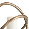 Contemporary Brass Bronze Entwined Rings Pillar Candle Holder Stand Gold view 3