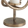 Contemporary Brass Bronze Entwined Rings Pillar Candle Holder Stand Gold view 4
