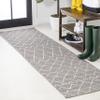 JONATHAN Y Moroccan Trellis Indoor Outdoor Runner Rug 2X10 Gray/Cream, Madaba for Backyard, Patio, Porch, Easy-Cleaning, High Traffic, Pet-Friendly, Non-Shedding (SMB114A-210) view 1