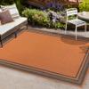 JONATHAN Y Border Stripe Indoor Outdoor Area Rug 5X8 Orange/Dark Gray, James Modern for Backyard, Patio, Porch, Easy-Cleaning, High Traffic, Pet-Friendly, Non-Shedding (SMB201A-5) view 4