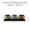 Kashmiri Print Candle Holder Set view 2