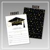 25- Gold & Black Graduation Party Invitations with Envelopes for 2024 College, High School, University Grad Celebration or Announcement- Invite Cards Fill In Style- Party Decorations Supplies view 2