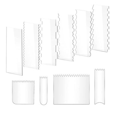 10pcs Acrylic Cake Scratch Kitchen Scrapers Cake Making Scrapers Bakery Cake Scrapers Acrylic Decorative Cake Scrapers Home Baking Scrapers Kitchen Accessories Baking Supplies