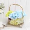 BEIJIALY 2PSC Metal Wedding Flower Girl Basket With Handle, Wire Storage Flower Basket, Gold Decorated Basket Flower Petal Basket for Wedding Decor Or Tabletop Display view 3