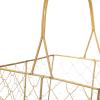 BEIJIALY 2PSC Metal Wedding Flower Girl Basket With Handle, Wire Storage Flower Basket, Gold Decorated Basket Flower Petal Basket for Wedding Decor Or Tabletop Display view 4