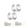 QCAA Heavy Duty Solid Metal Closet Rod Socket Set, 1-3/8'', Matte White, 2 Pair, Made In Taiwan view 1