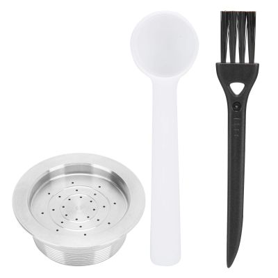 Reusable Coffee Capsule with Spoon and Brush, 304 Stainless Steel, Refillable for Nespresso Compatible Machines