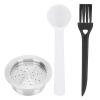 Reusable Coffee Capsule with Spoon and Brush, 304 Stainless Steel, Refillable for Nespresso Compatible Machines view 1